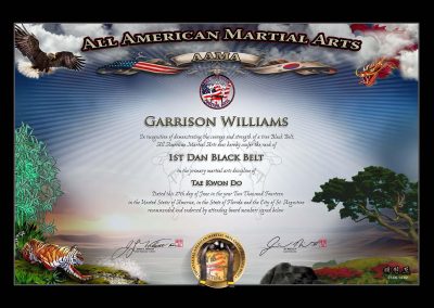 All American Martial Arts – Black Belt Certificate