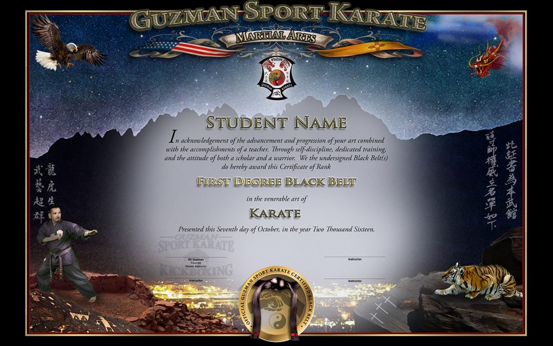 Guzman Sport Karate – Black Belt Certificate