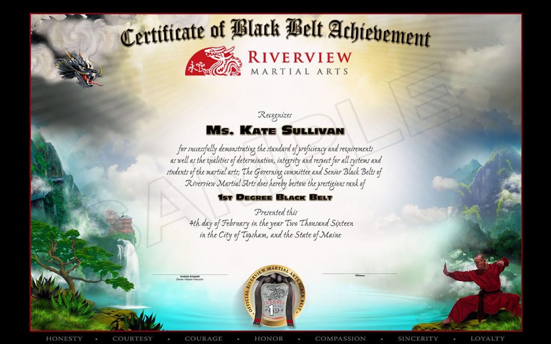Riverview Martial Arts – Black Belt Certificate