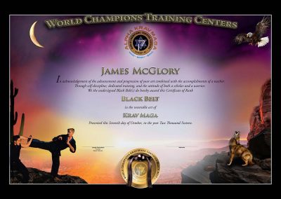 World Champions Training Centers – Black Belt Certificate
