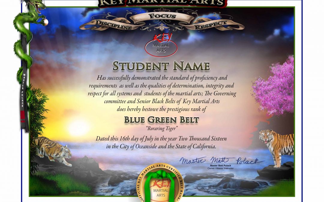 Key Martial Arts – Junior Lower Rank – Blue/Green Belt