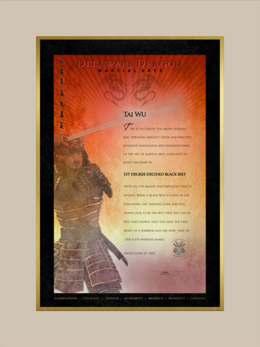 Samurai Warrior template by Martial Art Certificates