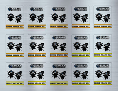 Early SKILLZ orange yellow stickers sheet