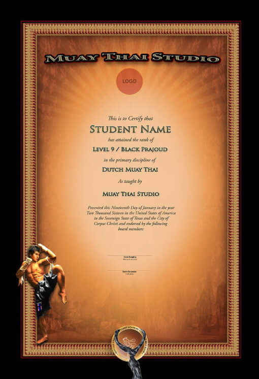 Muay Thai sidebar template by Martial Art Certificates