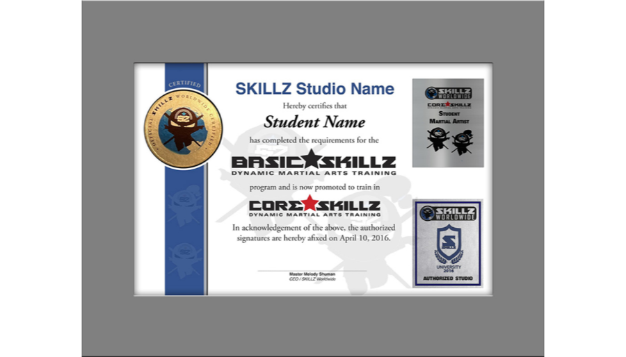 Skillz graduation certificate