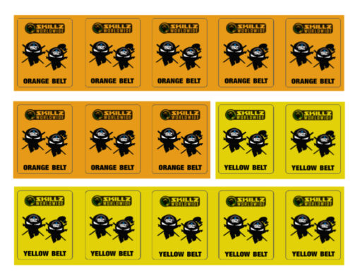 Extreme SKILLZ Orange Yellow stickers sheet